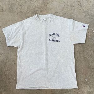 Champion Carolina Baseball Tee Large Grey